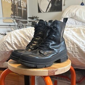 Black Leather Waterproof Winter Canadian Artica Boots